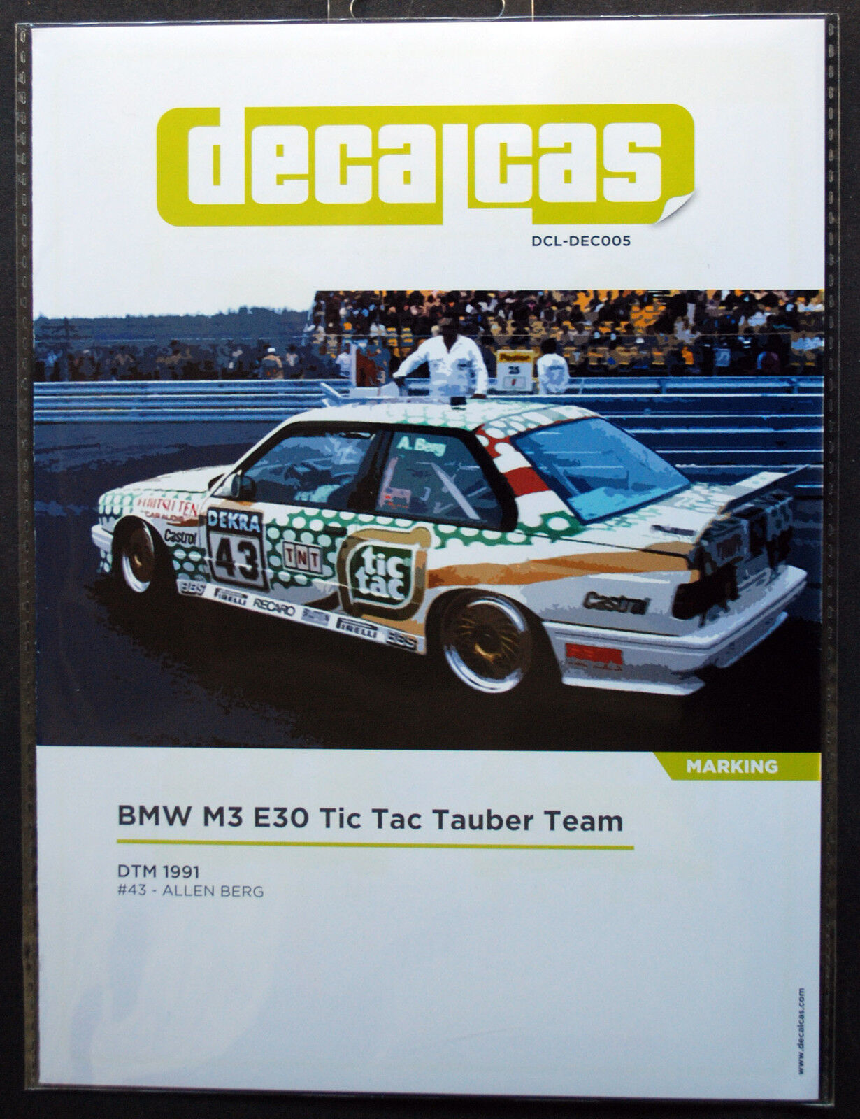 DecalCas DEC005 BMW M3 E 30 Tic Tac Tauber Team DTM 1991