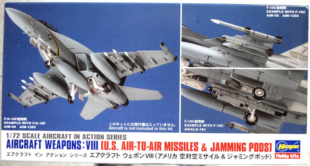 Hasegawa 35113 Aircraft Weapons VIII US Air to Air Missiles & Jamming Pods 1:72