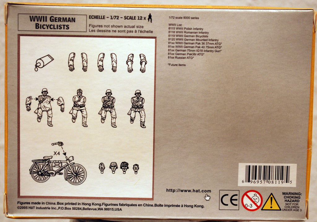 HäT 8119 WW II German Bicyclists 12 Stück 1:72