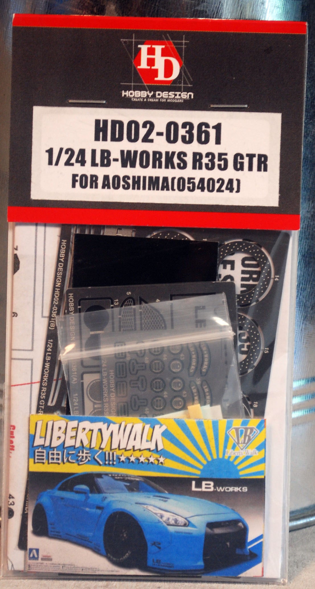 2014 Nissan Skyline R35 LB Works PE Zurüst Set 1:24 Hobby Design HD02-0361