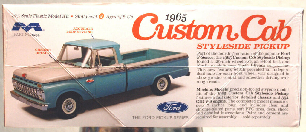 1965 Ford F -100 Styleside Custom Cab Pickup 1:25 Moebius 1234