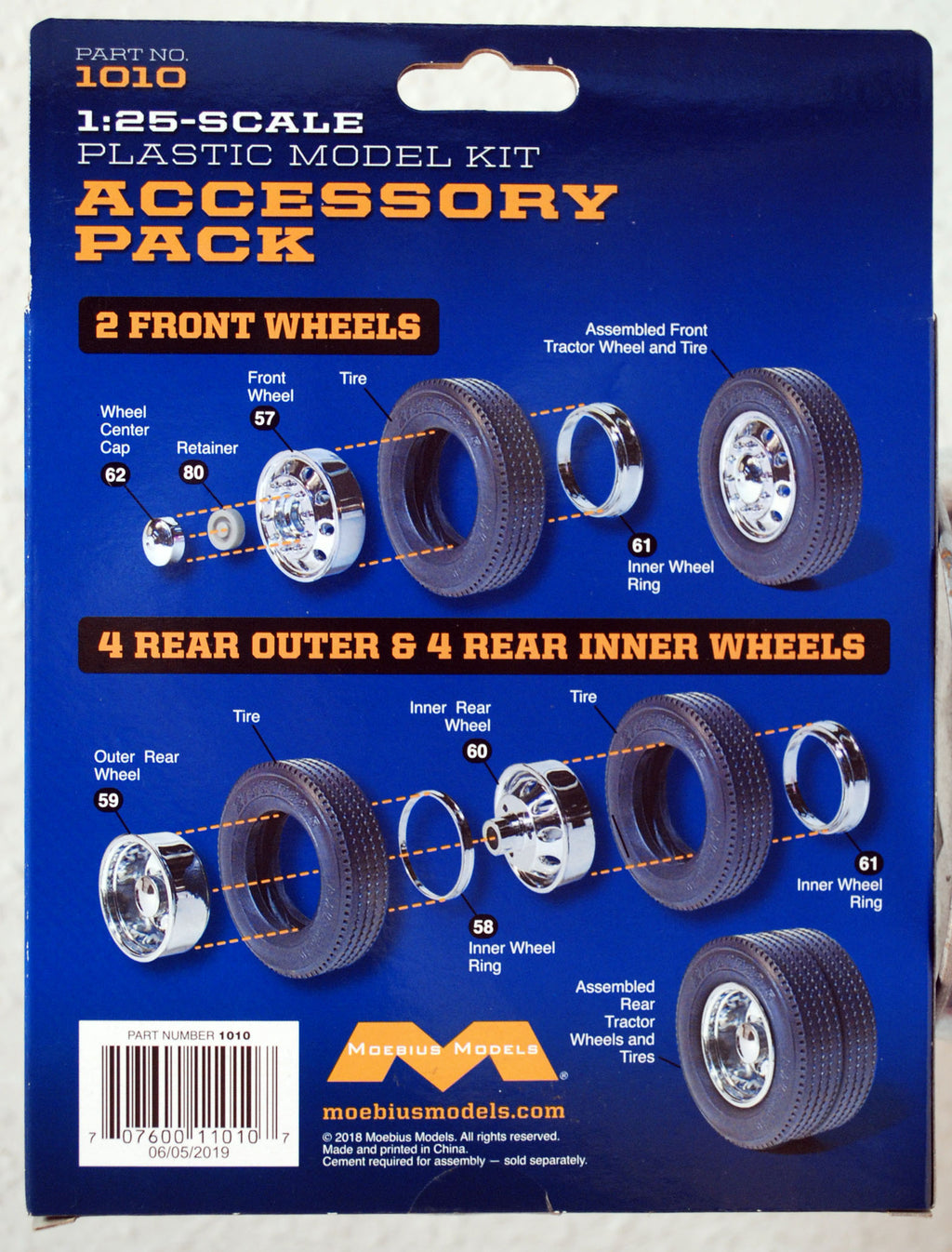 Big Rig Wheel and Tire Set LKW Reifen und Felgen 1:25 Moebius 1010