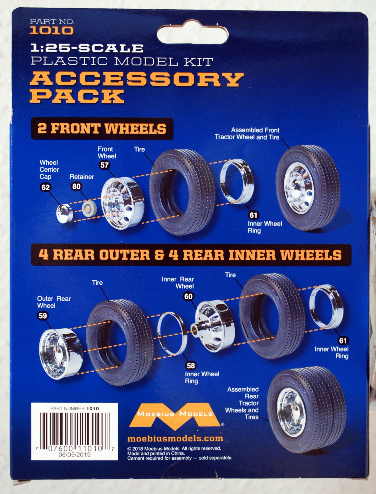 Big Rig Wheel and Tire Set LKW Reifen und Felgen 1:25 Moebius 1010