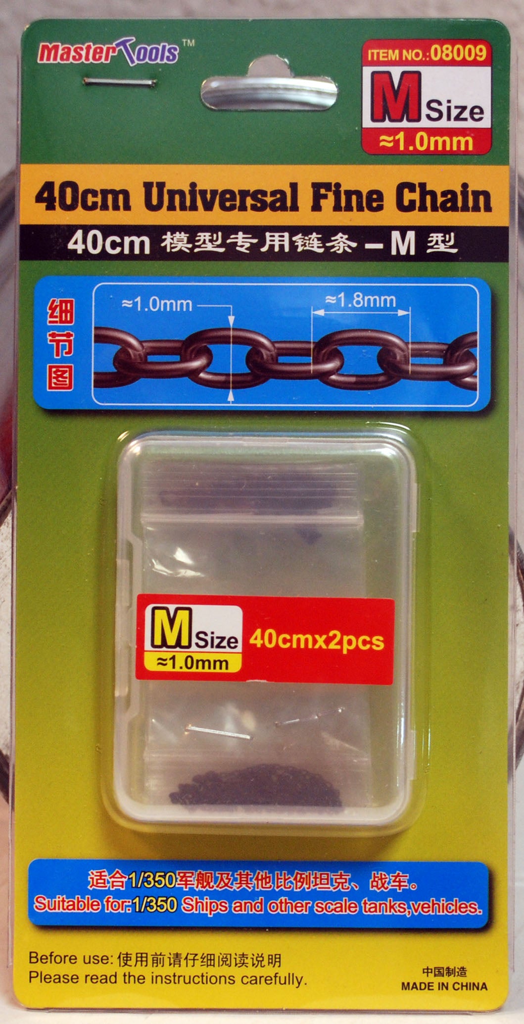 Master Tools 08008 -08010  Trumpeter Ketten von 0,6 bis 1,4 mm