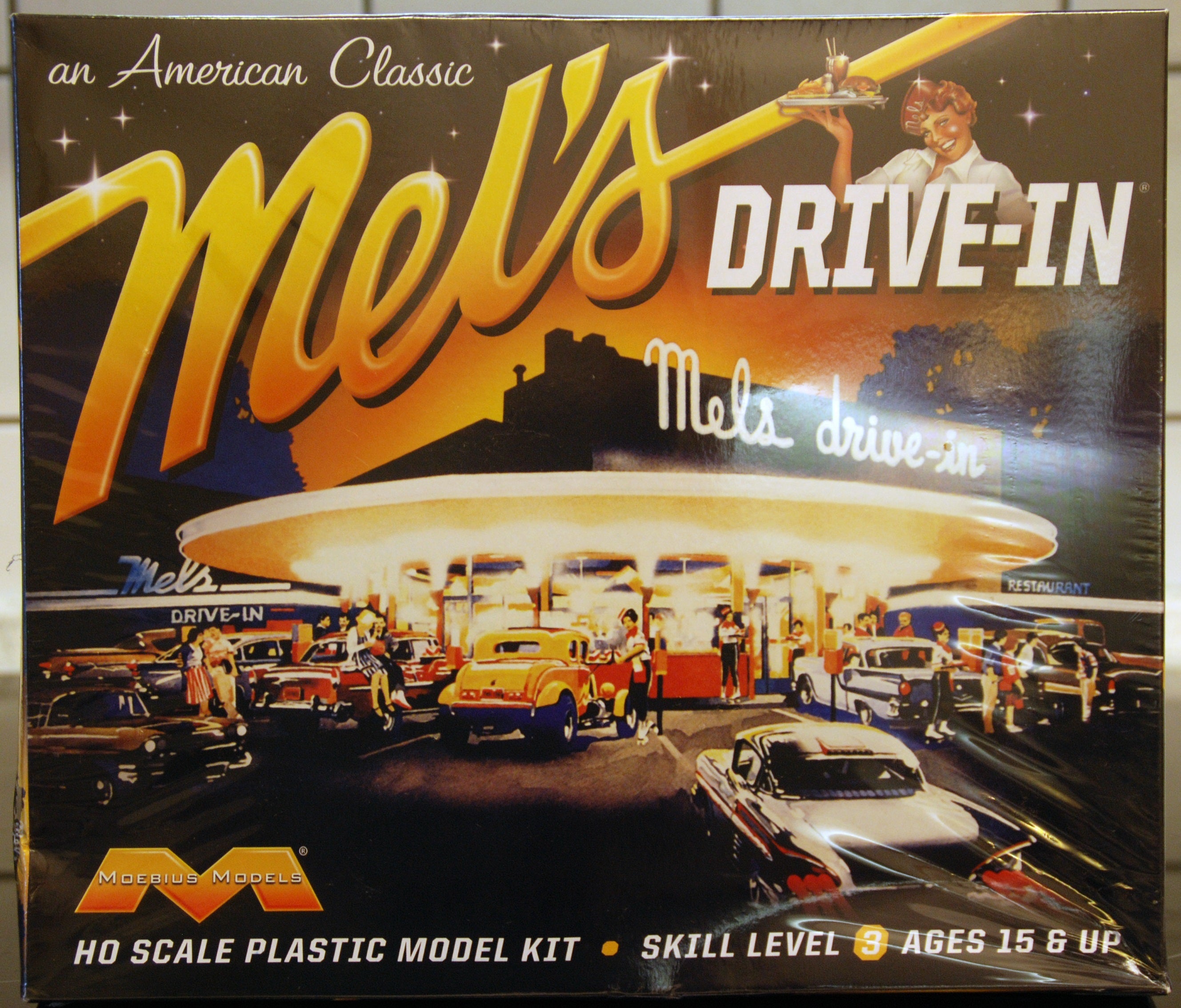 Moebius 935 Mel´s Drive In American Graffiti Burger Hot Dog Cola Beer 1:87