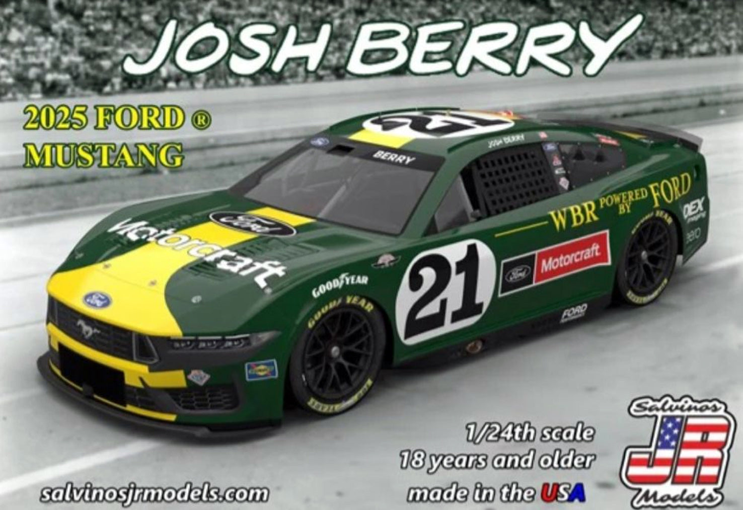 Salvinos 473129 2025 Ford Mustang Josh Berry # 21 Ford Motorcraft