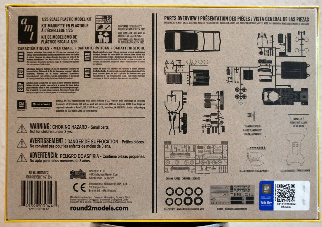 1969 Chevrolet Chevelle SS 396 2´n1 Kit 1:25 AMT 1138 wieder neu 2019 wieder neu