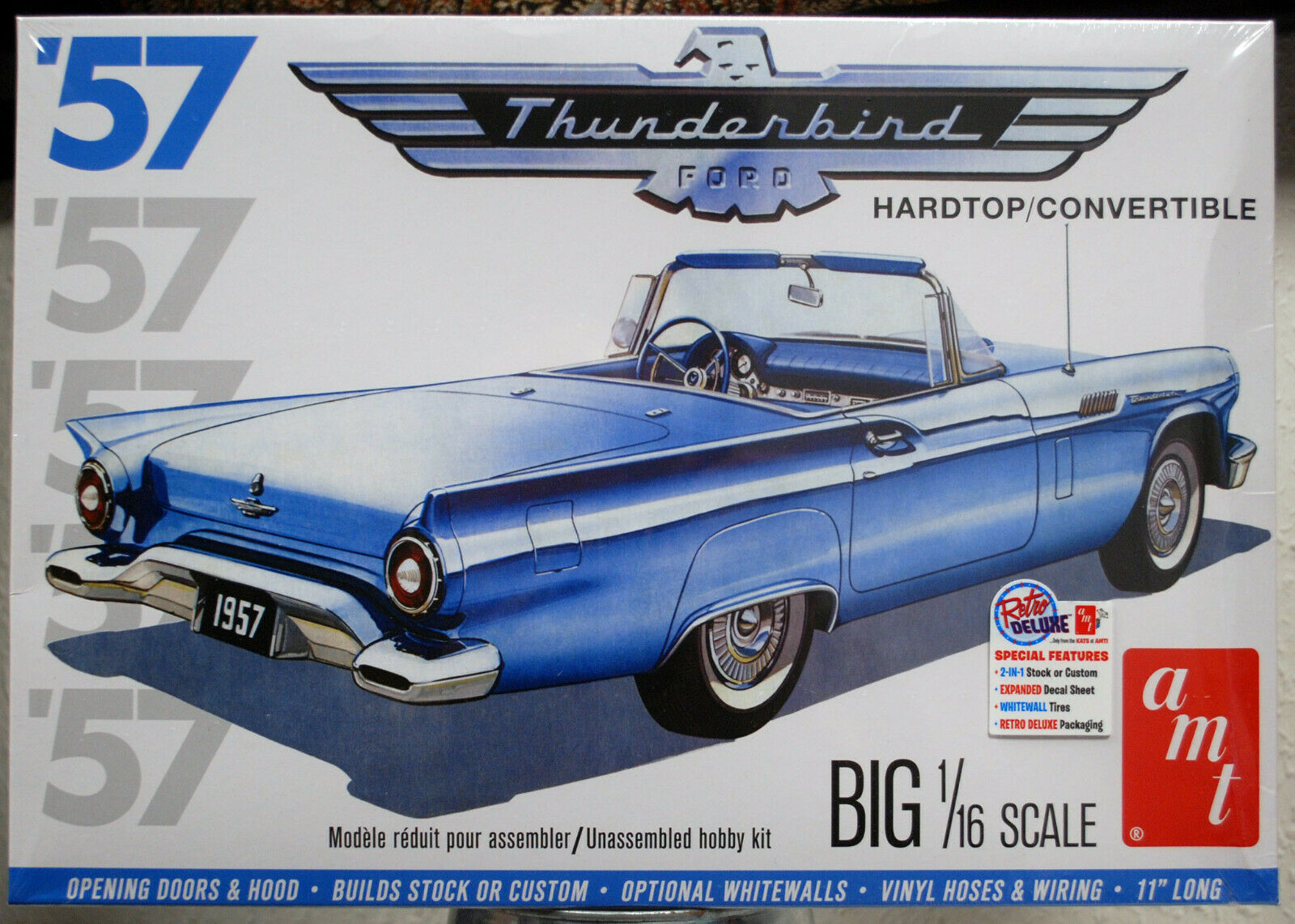 1957 Ford Thunderbird Cabrio / Hardtop 2`n1 1:16 AMT 1206  wieder neu 2020