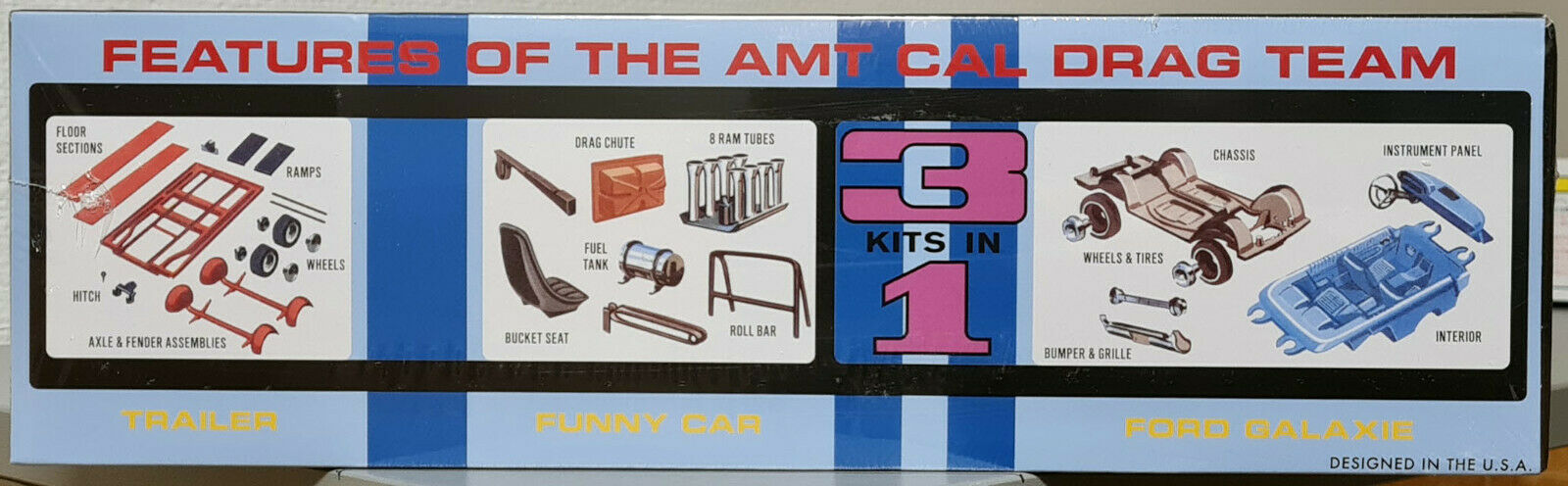AMT 1223 1964 Ford Galaxie & 64er Ford Falcon Funny Car & Trailer 1:25