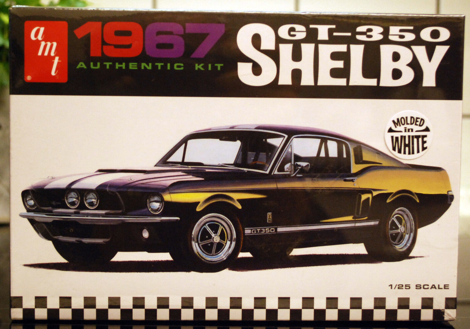 1967 Ford Mustang Shelby GT 350, 1:25, AMT 800 weiß gegossen