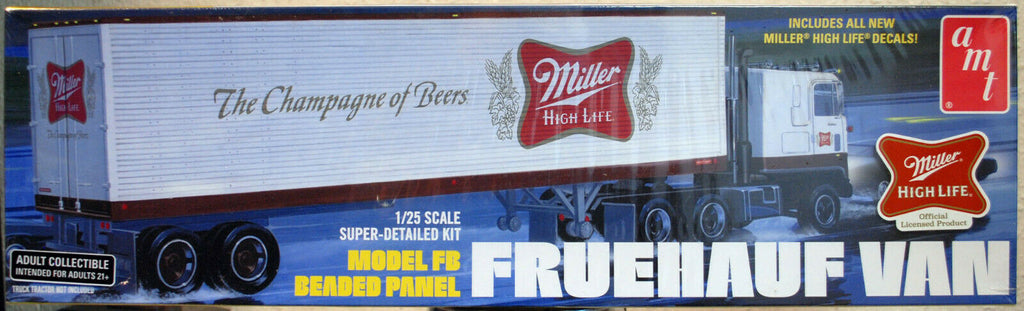 AMT 1230 & 1234 Set GMC Astro 95 Semi Tractor & 40' Fruehauf Miller Beer 1:25