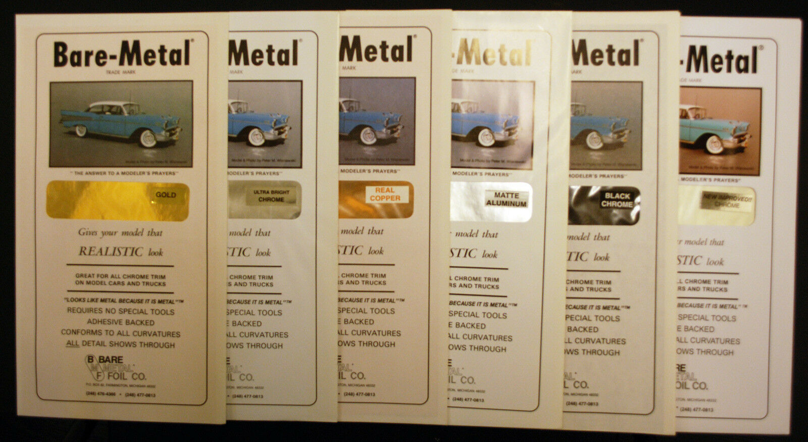 Bare Metal Foil, selbstklebende, hauchdünne Metallfolie in div. Ausführungen