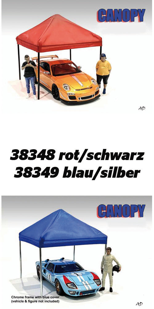 American Diorama 38348/38349 Zelt Canopy Pavillon Überdachung 1:24 – die Modellstation