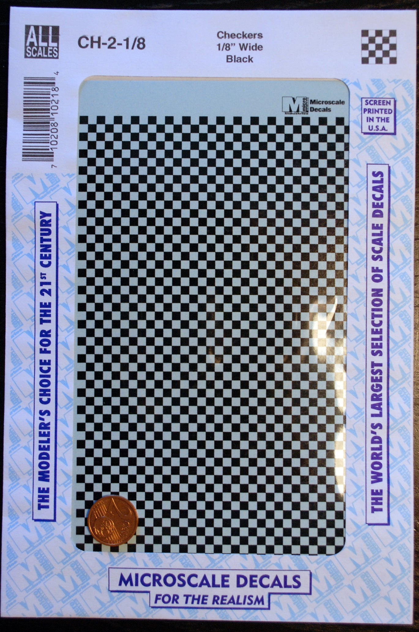 Micro Scale Decals Abziehbild Nassschiebebild versch. Farben+Größen checker Karo