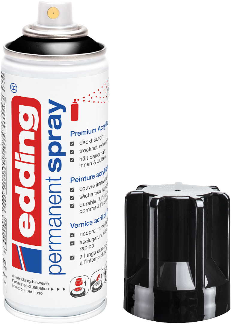 EDDING 5200 Edding Spray Acryllack Permanentspray Farbauswahl Sprühköpfe
