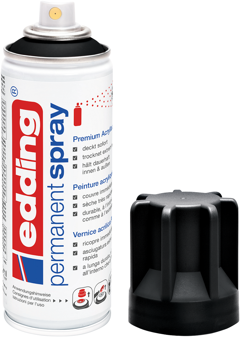 EDDING 5200 Edding Spray Acryllack Permanentspray Farbauswahl Sprühköpfe