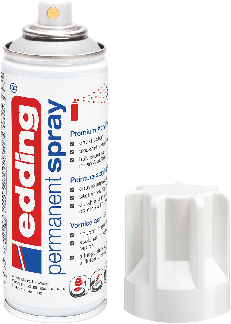 EDDING 5200 Edding Spray Acryllack Permanentspray Farbauswahl Sprühköpfe