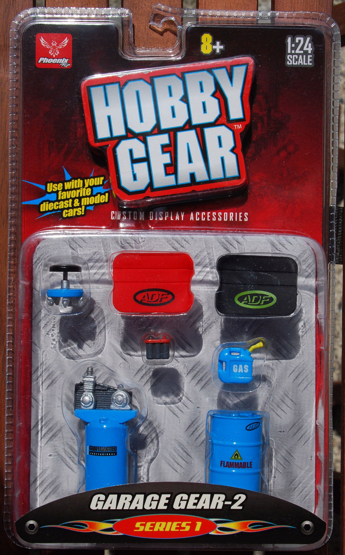 16055 Garage Gear 2 Kompressor, Ölfass, Kanister 1:24 Hobby Gear