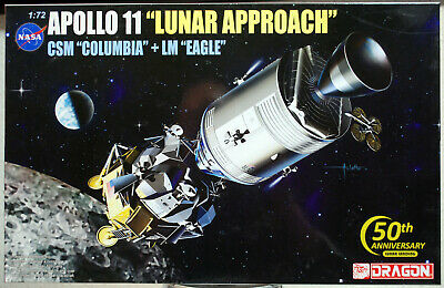 1969 Apollo 11 "Lunar Approach" CSM Columbia & LM Eagle 1:72 Dragon 11001
