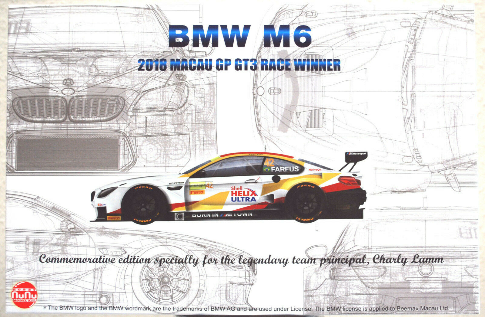 2018 BMW M 6 GT 3 Macau GP Winner 1:24 NuNu Platz 24008