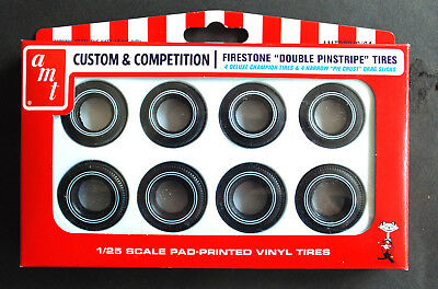 AMT 019 Firestone Double Pinstripe Tires Reifen deLuxe Champion & Pie Crust 1:25