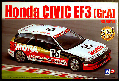 Aoshima Beemax 098301 1988 und 89 Honda Civic EF 3 Nr. 15 Gr. A Motul 1:24 #10