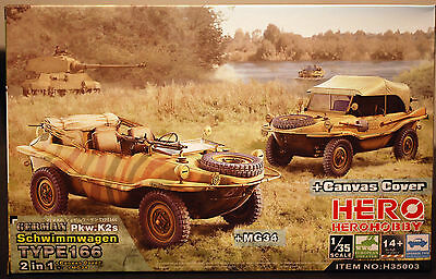 1942 Schwimmwagen VW Type 166 PKW Typ Ks 2, 1:35, Hero 35003