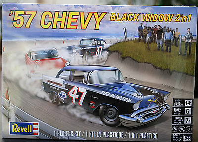Revell 4441 1957 Chevrolet 150 Utility Sedan Black Widow 2´n1 1:25 Bausatz
