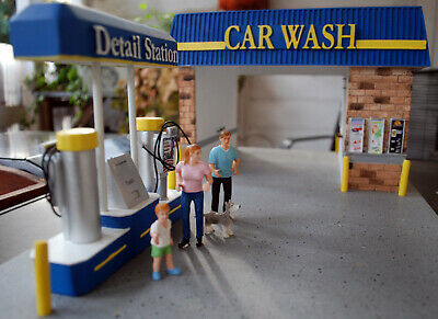 77730 American Diorama Car Wash Autowäsche m. 4 Figuren u. Beleuchtung 1:24