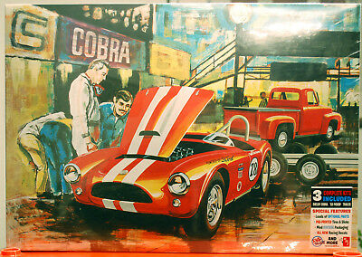 53 Ford Cobra Racing Team Set aus drei Kits 53 Ford 63 Shelby & Trailer AMT 1073