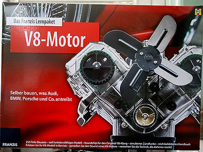 V 8 Motor, durchsichtig mit Funktion und Sound, 1:3, Franzis