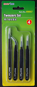 Master Tools 09957 Trumpeter 4 Pinzetten Set Tweezers