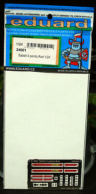 Eduard 3924001 PE Teile Sicherheitsgurte 4-Punkt Gurte Sabelt rot 1:24