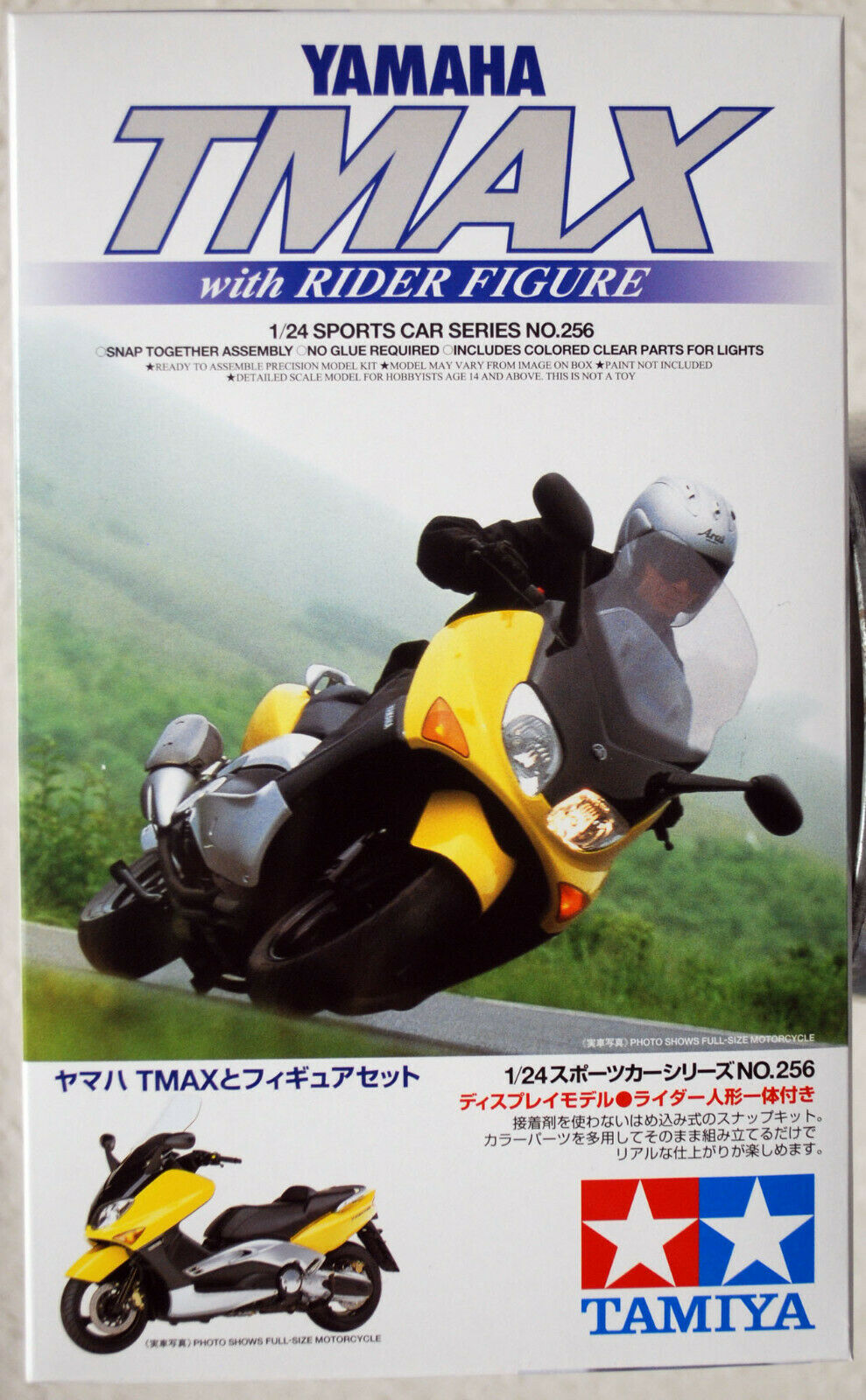 Tamiya 24256 2002 Yamaha TMAX 500 m. Fahrer Figur 1:24