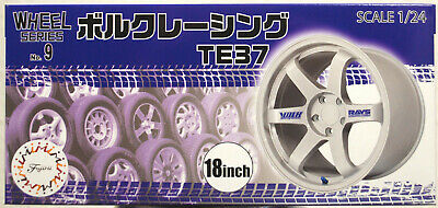 Fujimi 193502 Felgen Rays Volk Racing TE 37 18 Zoll inkl. Reifen 1:24 #N09