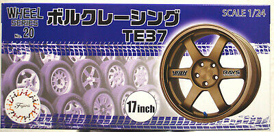 Fujimi 193632 Felgen Rays Volk Racing TE 37 17 Zoll inkl. Reifen 1:24 #N20