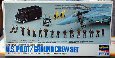 US Pilot & Ground Crew Set Flugzeug Deck Mannschaft Pilot 1:72 Hasegawa 35007
