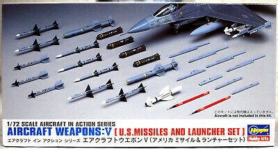 Aircraft Weapons V US Missiles & Launcher Set Flugzeug Deck 1:72 Hasegawa 35009