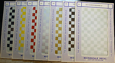 Micro Scale Decals Abziehbild Nassschiebebild versch. Farben+Größen checker Karo