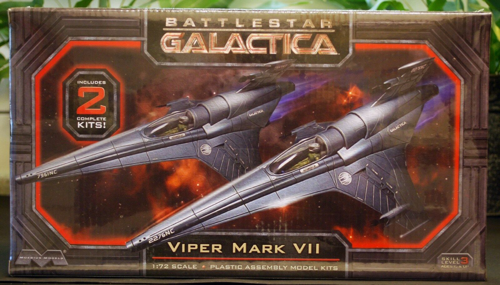 New Battlestar Galactica Colonial Viper Mk. VII Set of 2, 1:72, Moebius 958 neu