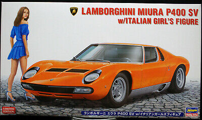 1971 Lamborghini Miura P 400 SV mit Figur 1:24 Hasegawa 20423 wieder neu 2020