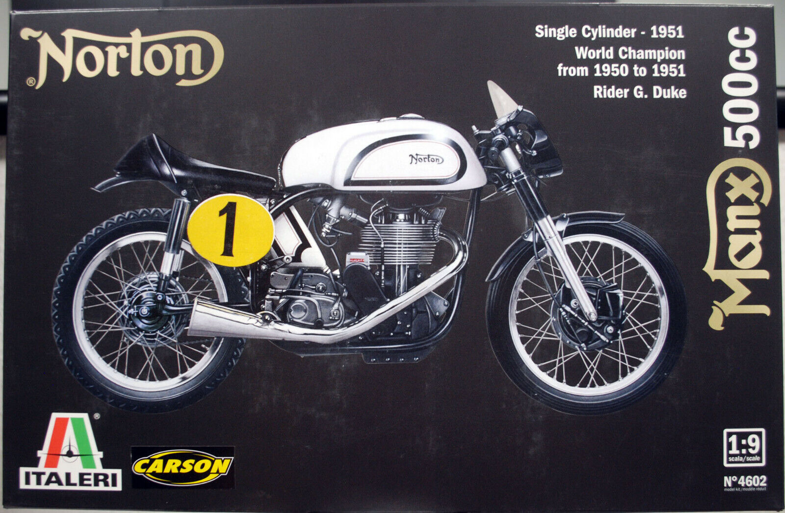 1951 Norton Manx 500 cc Single Cylinder 1:9  Italeri 4602