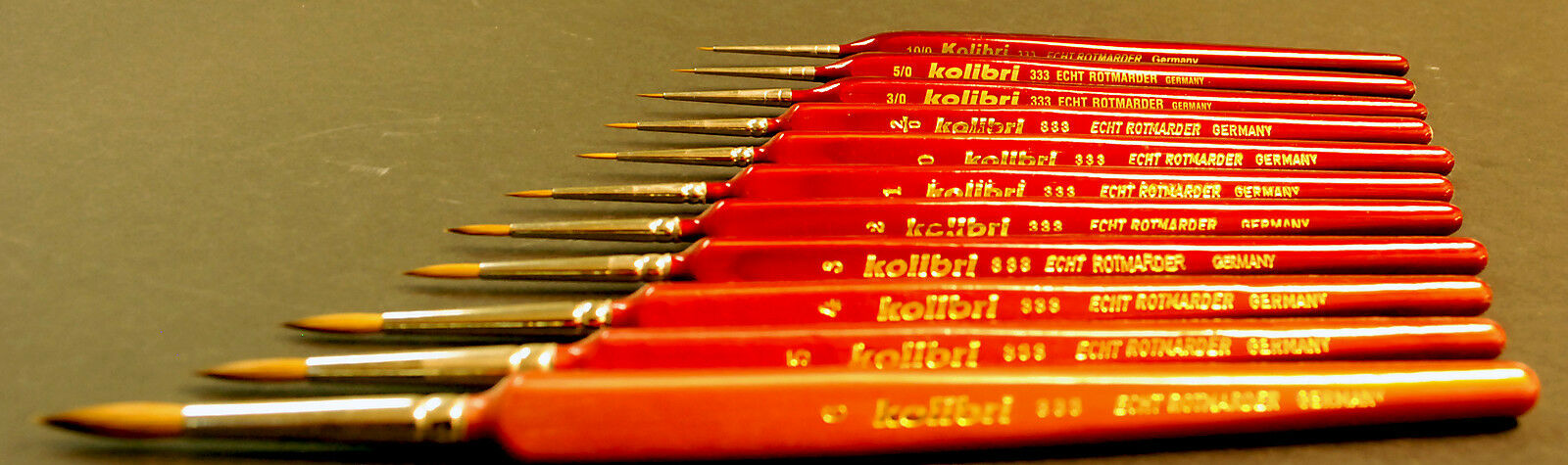 Kolibri Rotmarder Rundpinsel Gr. 10/0 bis 6 Öl- Acryl- Künstlerpinsel