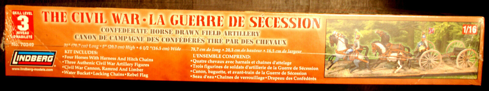 Bürgerkrieg Confed. Army Berittene Artillery + Figuren  1:16 Lindberg 70349