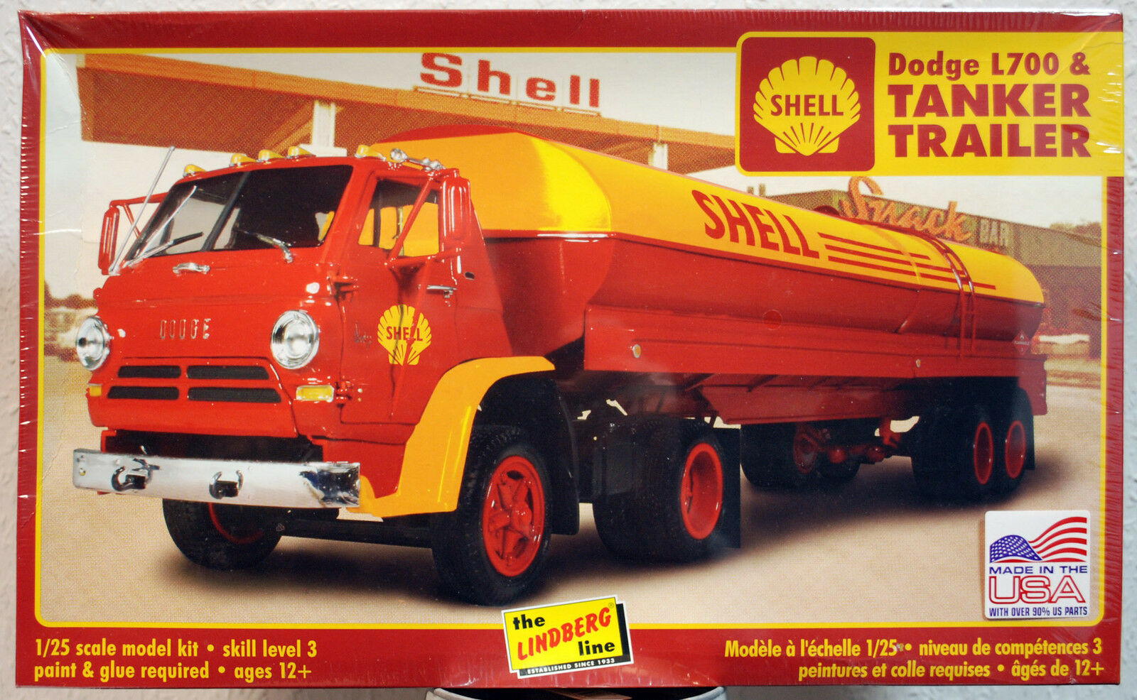 1969 Dodge L 700 & SHELL Skelly Tanker Trailer Tankauflieger 1:25 Lindberg 118