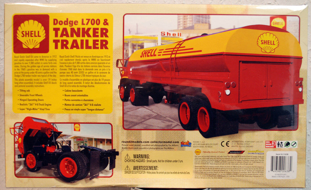 1969 Dodge L 700 & SHELL Skelly Tanker Trailer Tankauflieger 1:25 Lindberg 118