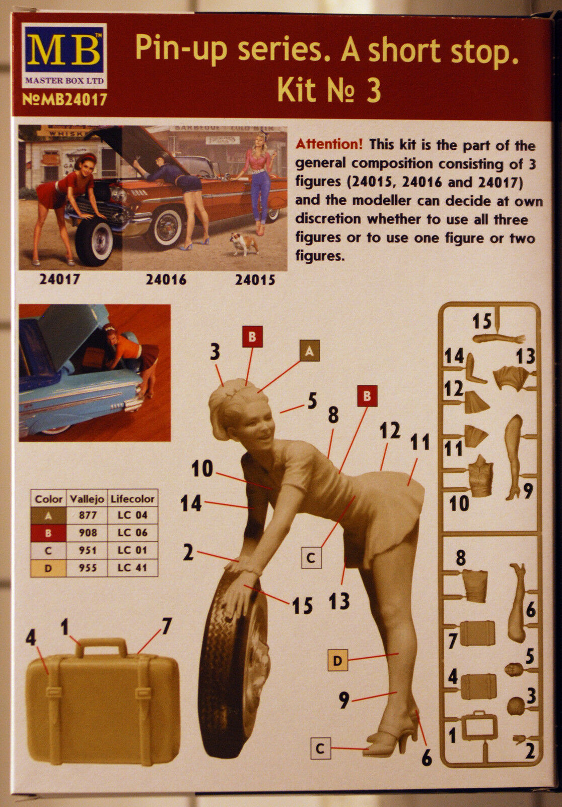 24015B Master Box Pin Up Series a short stop alle drei Bausätze 1:24 neu 2016