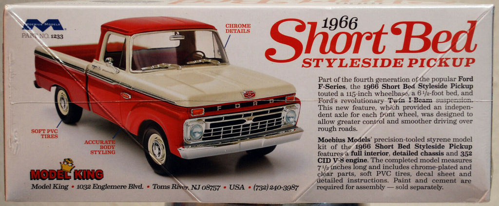 1966 Ford F Series Short Bed Styleside Pickup 1:25 Moebius 1233 Model King