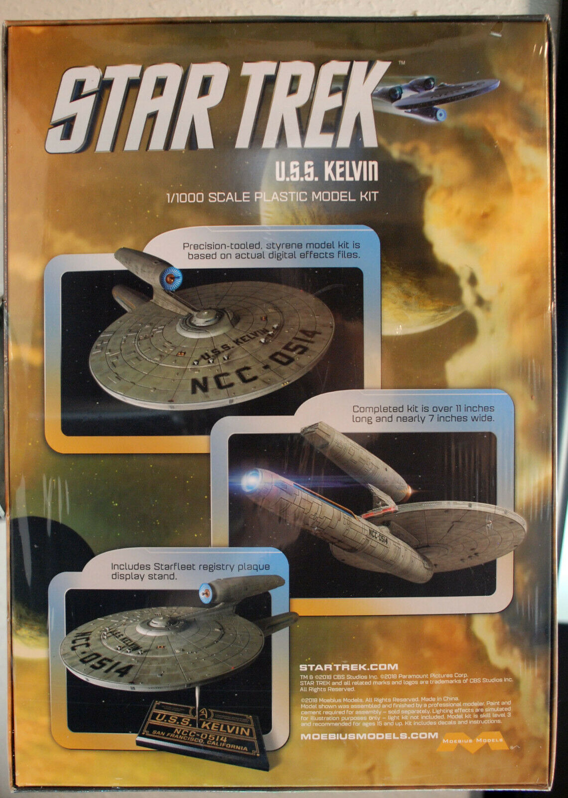 Star Trek U.S.S. Kelvin NCC 0514 1:1000 Moebius 976 neu 2019 neu