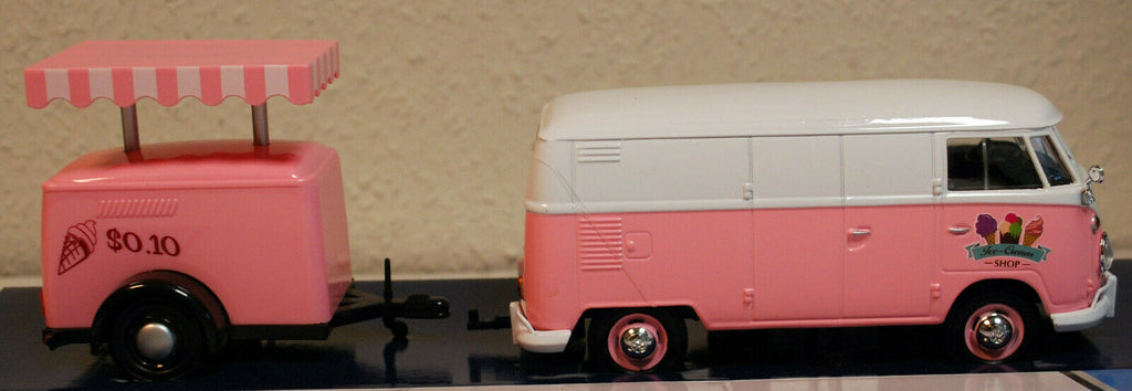 1959 Volkswagen VW T 1 Bulli Eiswagen m. Anhänger 1:24 Motor Max 79672